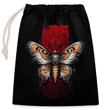 Papillon élégant avec des ailes de couleur orange - Sac cadeau en coton avec cordon (25 x 30 cm) - noir - Devant