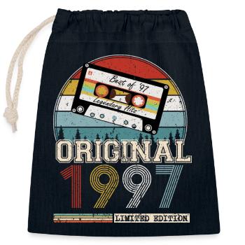 Jahrgang 1997 27 Jahre Jubiläumsgeschenk - Verschließbarer Geschenkbeutel aus Baumwolle (25x30cm) - Navy - Vorne