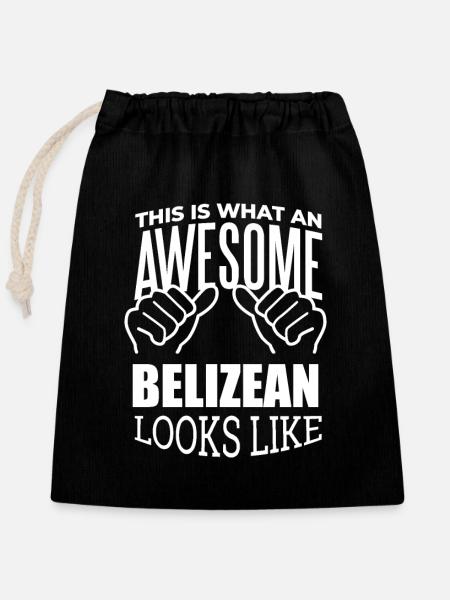Belize Belize Belize - Verschließbarer Geschenkbeutel aus Baumwolle (25x30cm) - Schwarz