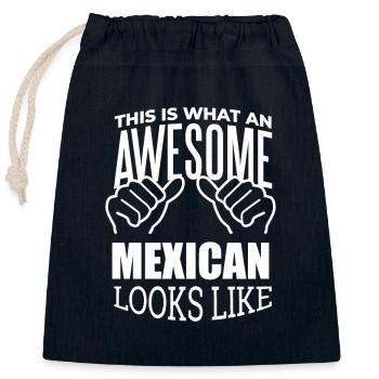 Mexico - Closable cotton gift bag (25x30cm) - navy - Front