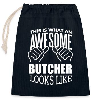 Butcher - Closable cotton gift bag (25x30cm) - navy - Front