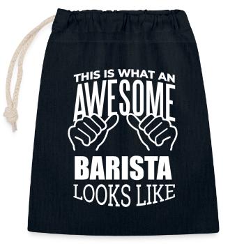 Barista - Verschließbarer Geschenkbeutel aus Baumwolle (25x30cm) - Navy - Vorne