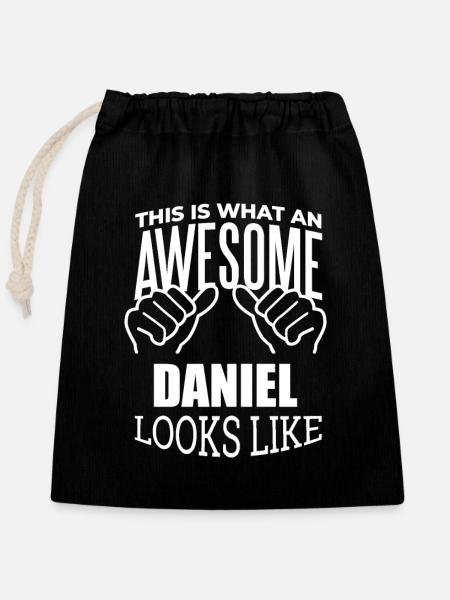 Daniel Daniel Daniel - Verschließbarer Geschenkbeutel aus Baumwolle (25x30cm) - Schwarz