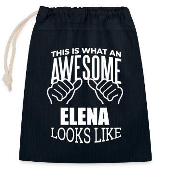 Elena - Verschließbarer Geschenkbeutel aus Baumwolle (25x30cm) - Navy - Vorne