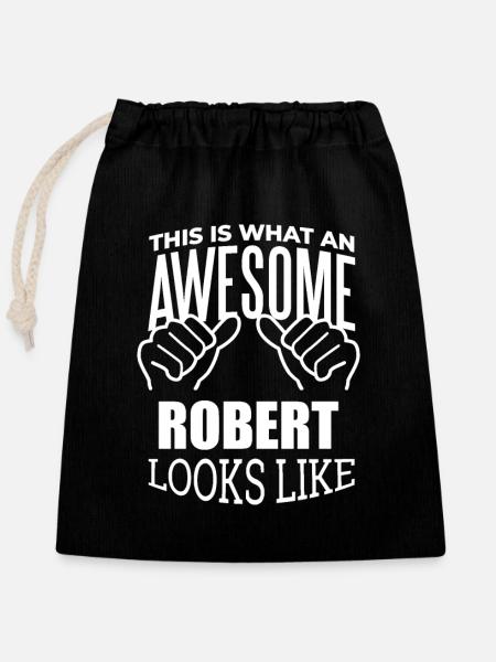 Robert Robert Robert - Verschließbarer Geschenkbeutel aus Baumwolle (25x30cm) - Schwarz