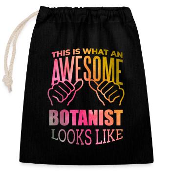 Botany - Closable cotton gift bag (25x30cm) - black - Front
