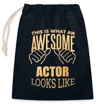 acteur - Sac cadeau en coton avec cordon (25 x 30 cm) - bleu marine - Devant