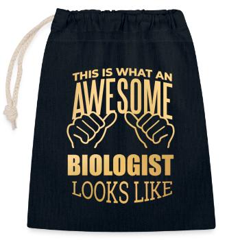 Biology - Closable cotton gift bag (25x30cm) - navy - Front