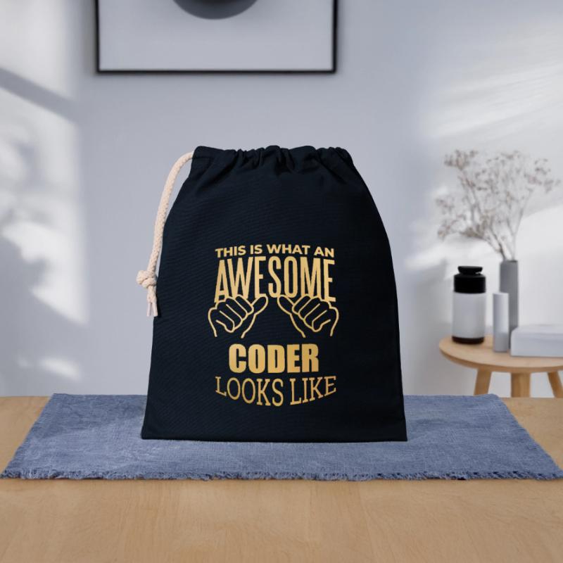 Coding Closable cotton gift bag (25x30cm)
