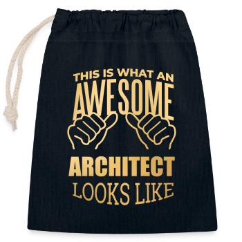 architecte - Sac cadeau en coton avec cordon (25 x 30 cm) - bleu marine - Devant