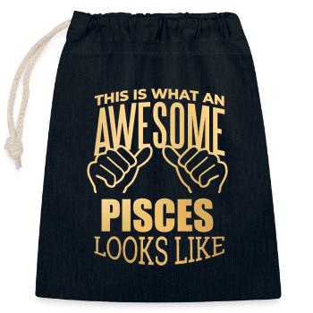 Poissons - Sac cadeau en coton avec cordon (25 x 30 cm) - bleu marine - Devant