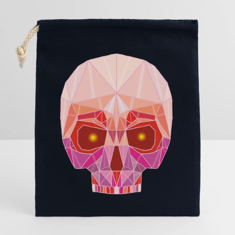 Ruby Skull Closable cotton gift bag (25x30cm)