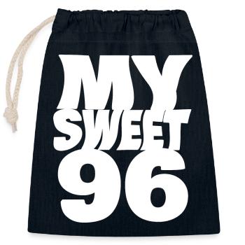 Sweet 96 - Closable cotton gift bag (25x30cm) - navy - Front