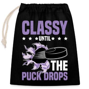 Classy Until The Puck Drops 32 - Verschließbarer Geschenkbeutel aus Baumwolle (25x30cm) - Schwarz - Vorne
