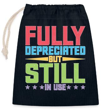 Fully Depreciated But Still In Use 37 - Verschließbarer Geschenkbeutel aus Baumwolle (25x30cm) - Navy - Vorne