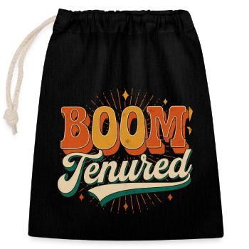 Boom Tenured 7 - Verschließbarer Geschenkbeutel aus Baumwolle (25x30cm) - Schwarz - Vorne