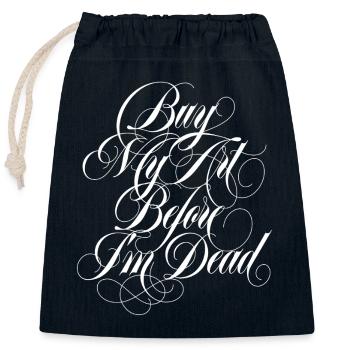Buy My Art - Closable cotton gift bag (25x30cm) - navy - Front