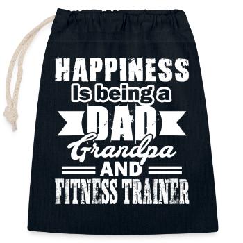 Fitness Trainer Dad Grandpa - Closable cotton gift bag (25x30cm) - navy - Front