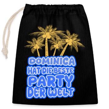 Dominica as a holiday - Closable cotton gift bag (25x30cm) - black - Front