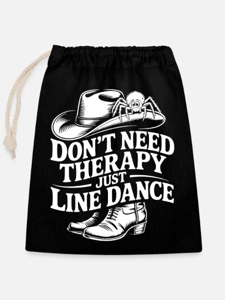 Line Dance Humor Mit Cowboyhut - Verschließbarer Geschenkbeutel aus Baumwolle (25x30cm) - Schwarz