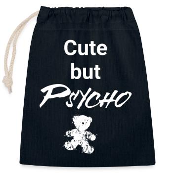 Mignon mais psychopathe - Teddy Edition - Sac cadeau en coton avec cordon (25 x 30 cm) - bleu marine - Devant