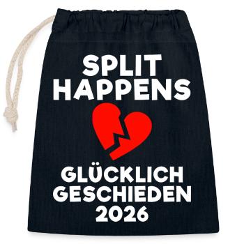Scheidung 2026 Geschieden Neuanfang Party - Verschließbarer Geschenkbeutel aus Baumwolle (25x30cm) - Navy - Vorne