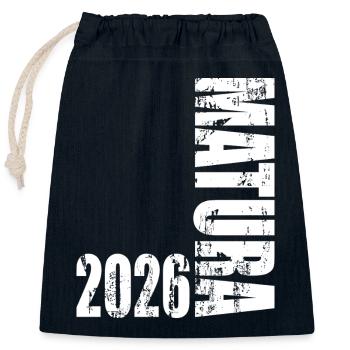 Maturité 2026 - Sac cadeau en coton avec cordon (25 x 30 cm) - bleu marine - Devant