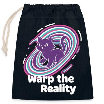 Purple Cat Portal Swirl - Closable cotton gift bag (25x30cm) - navy - Front