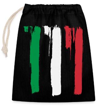 Drapeau italien - Sac cadeau en coton avec cordon (25 x 30 cm) - noir - Devant