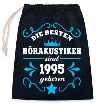 Hörakustiker Geburtstag Geboren 1995 Kollegen Geb - Verschließbarer Geschenkbeutel aus Baumwolle (25x30cm) - Navy - Vorne