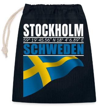 Stockholm - Closable cotton gift bag (25x30cm) - navy - Front