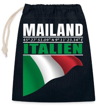 Milan - Closable cotton gift bag (25x30cm) - navy - Front