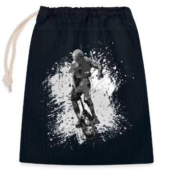 Unicycle | Unicycling Freestyle - Closable cotton gift bag (25x30cm) - navy - Front
