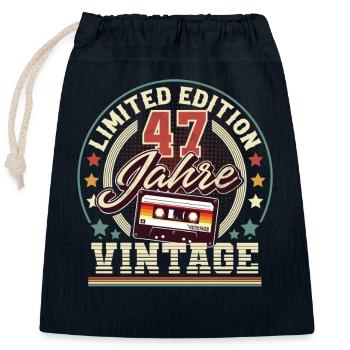 47. Geburtstag Vintage kassette - Verschließbarer Geschenkbeutel aus Baumwolle (25x30cm) - Navy - Vorne