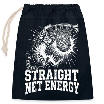 Katze, richtig Netzenergie, Basketball, getigerte Katze, lustig - Verschließbarer Geschenkbeutel aus Baumwolle (25x30cm) - Navy - Vorne