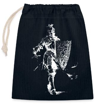 Knight Emblem - Closable cotton gift bag (25x30cm) - navy - Front
