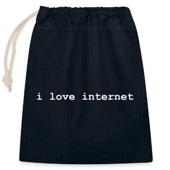 i love internet - white text - Shirtdesign Unisex - Verschließbarer Geschenkbeutel aus Baumwolle (25x30cm) - Navy - Vorne