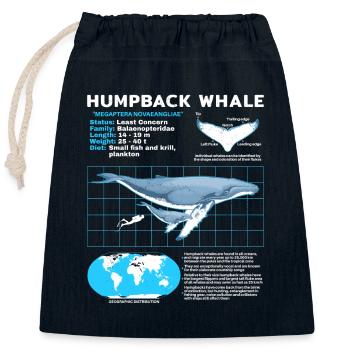 Buckelwal Datenblatt - Verschließbarer Geschenkbeutel aus Baumwolle (25x30cm) - Navy - Vorne