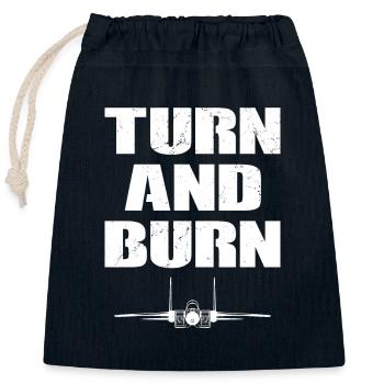 Tourner et brûler des avions de chasse - Sac cadeau en coton avec cordon (25 x 30 cm) - bleu marine - Devant