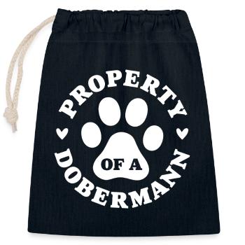 Eigentum eines Dobermanns - Verschließbarer Geschenkbeutel aus Baumwolle (25x30cm) - Navy - Vorne