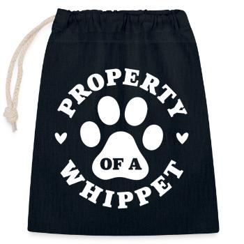 Eigentum eines Whippets - Verschließbarer Geschenkbeutel aus Baumwolle (25x30cm) - Navy - Vorne