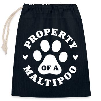 Eigentum eines Maltipoo - Verschließbarer Geschenkbeutel aus Baumwolle (25x30cm) - Navy - Vorne
