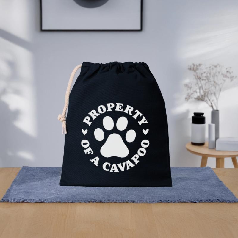 Eigentum eines Cavapoo Verschließbarer Geschenkbeutel aus Baumwolle (25x30cm)