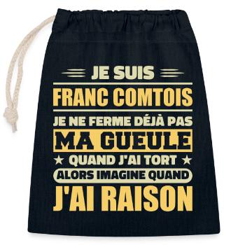 Franc comtois Ich halte meinen Mund nicht zu frank comté - Verschließbarer Geschenkbeutel aus Baumwolle (25x30cm) - Navy - Vorne