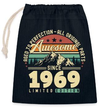 Great since 1969 - Closable cotton gift bag (25x30cm) - navy - Front