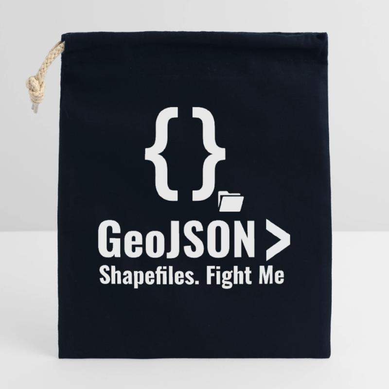 GeoJSON Shapefiles GIS Data Format Debate Closable cotton gift bag (25x30cm)