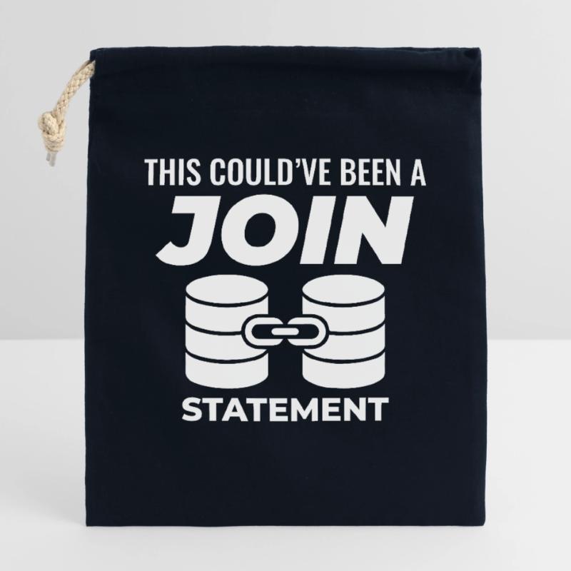 SQL Join Database, instruction de programmation des données Sac cadeau en coton avec cordon (25 x 30 cm)