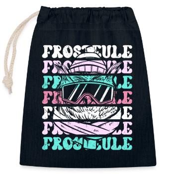 Frieren - FROSTEULE - Verschließbarer Geschenkbeutel aus Baumwolle (25x30cm) - Navy - Vorne