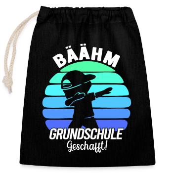 Grundschule Geschafft 2026 Grundschule Abschied - Verschließbarer Geschenkbeutel aus Baumwolle (25x30cm) - Schwarz - Vorne