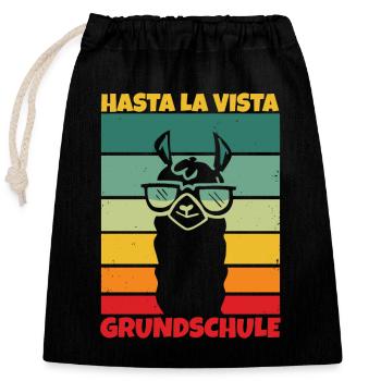 Grundschul Abgänger 2026 Grundschule Abschied - Verschließbarer Geschenkbeutel aus Baumwolle (25x30cm) - Schwarz - Vorne